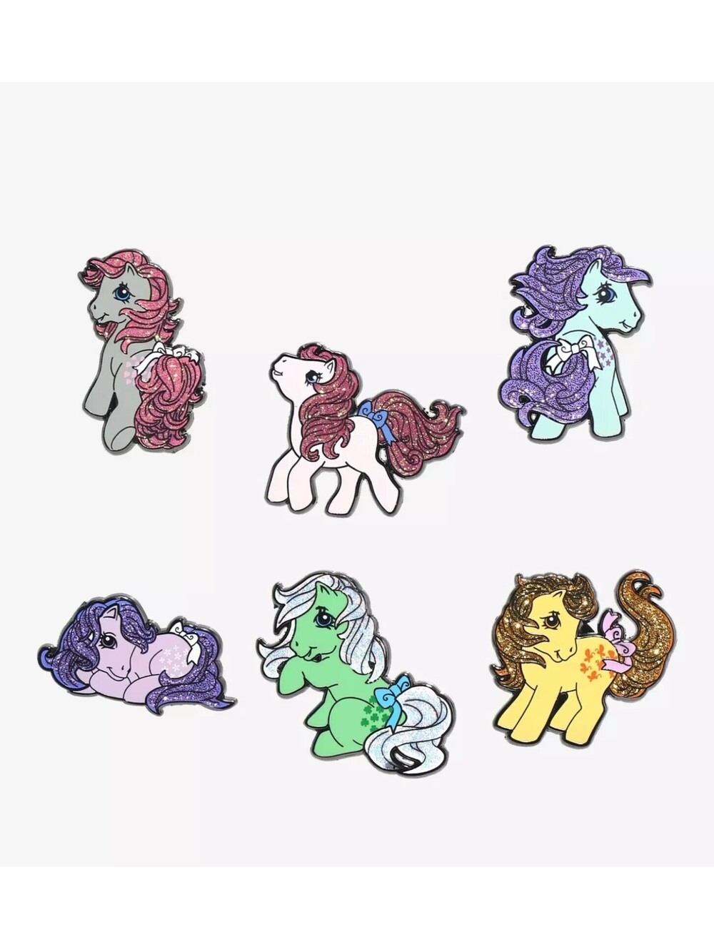My Little Pony Classic Glitter Blind Box Enamel Pin Full Set 6